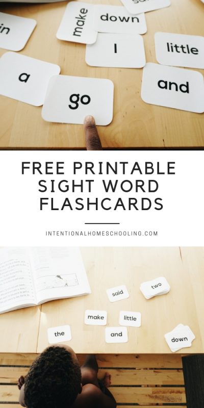 Free Printable Sight Word Cards - Intentional Homeschooling
